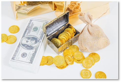 摄图网-财富富有美元金币储蓄