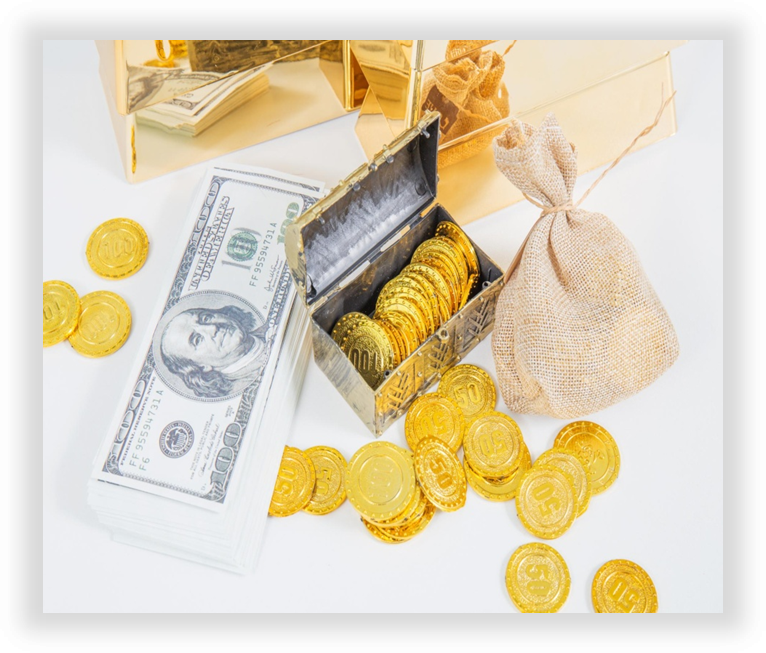 摄图网-财富富有美元金币储蓄
